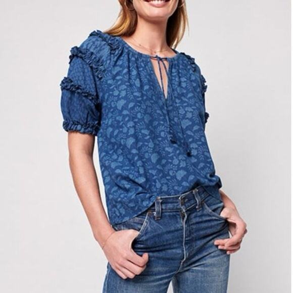 Faherty Bodhi Ruffle Top - Picture 1 of 8